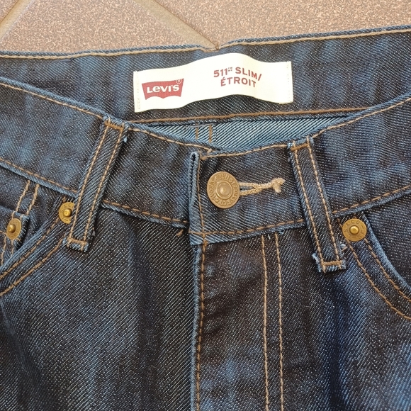 Levi's 511 Slim Youth/Jeunes 16 Reg 28 x 28 Red Tab Dark Indigo/Blue - Picture 6 of 8